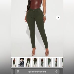 Fashion Nova Canopy Jeans Green Olive